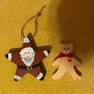 Set of 2 Handpainted Christmas Ornaments